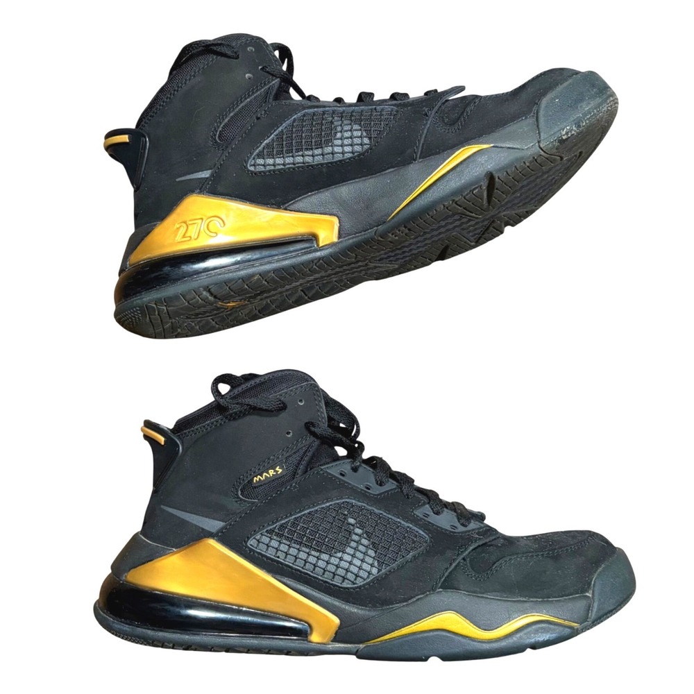 Jordan Mars 270 Black Metallic Gold Mens Basketball Shoes CD7070-007 Size 9